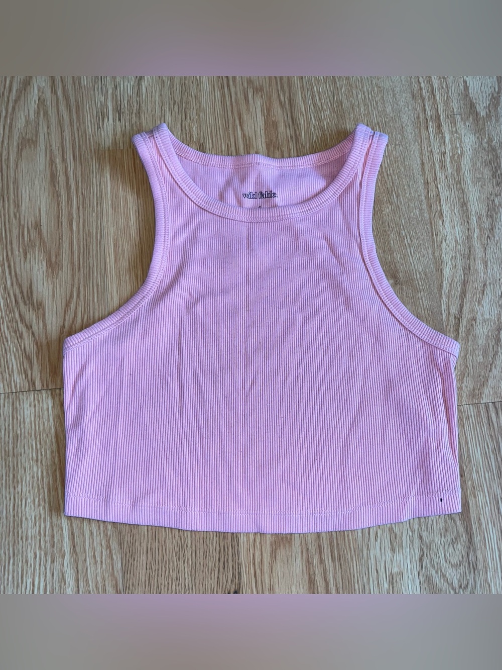wild fable Light Pink Ribbed Cropped Tank